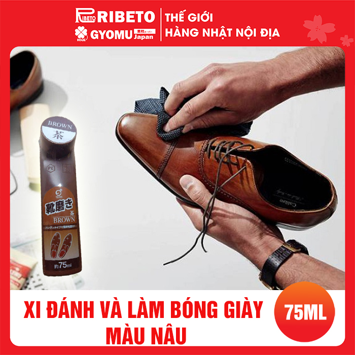 Xi đánh giày làm bóng giày màu đen, nâu hàng nhập từ Nhật Bản