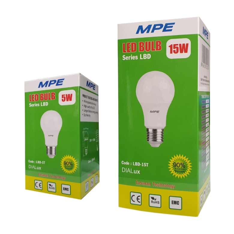 Bóng đèn Led tròn (hình cây nấm) 5W 15W sáng trắng MPE