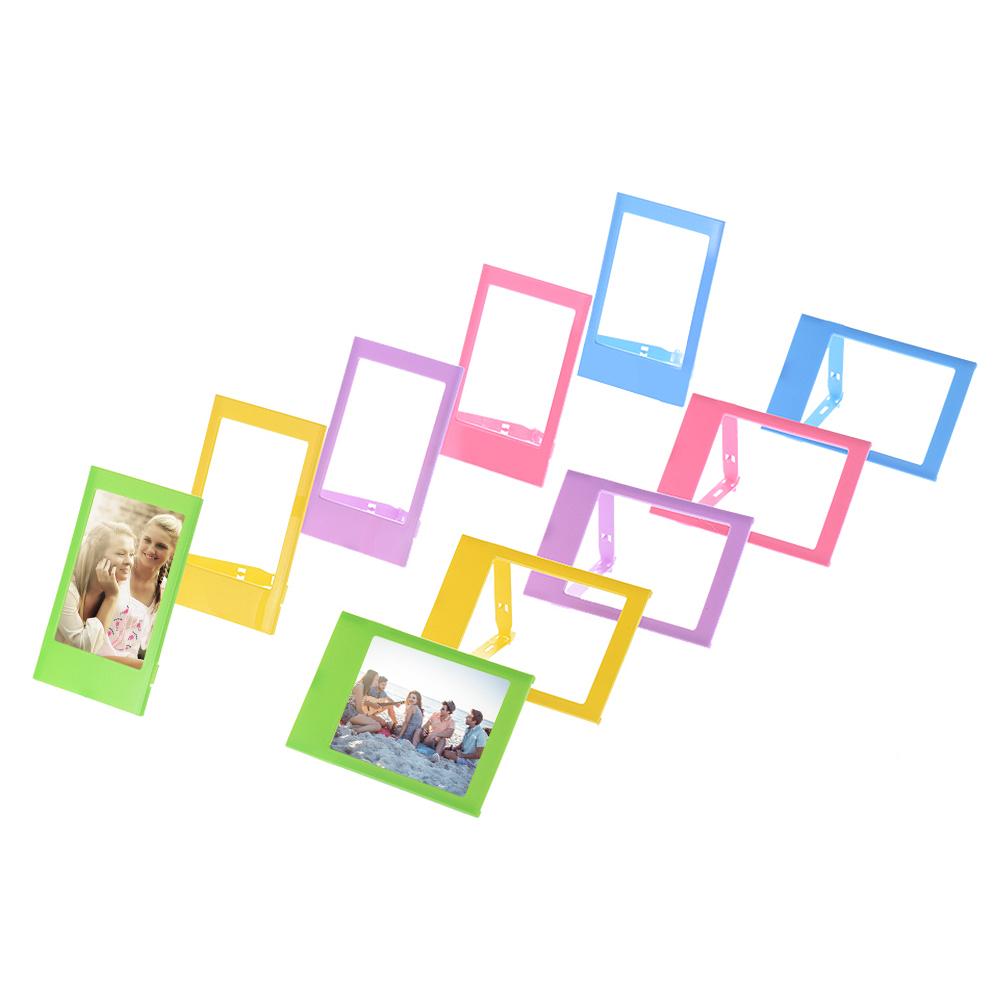 Set 10 Khung ảnh để bàn bằng nhựa nhỏ 3 "Mini Bằng Nhựa 5 Màu Cho Fujifilm Instax Mini 8 7s 90 25 50s 9 Sp-1 Sp-2