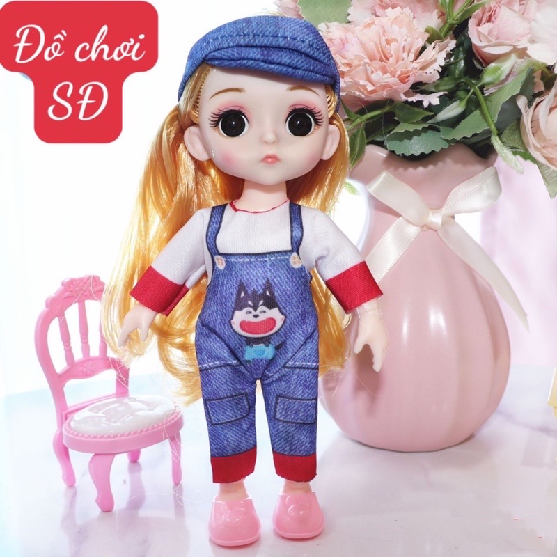 Quần áo búp bê 16cm - 3 bộ và nón ( không có búp bê