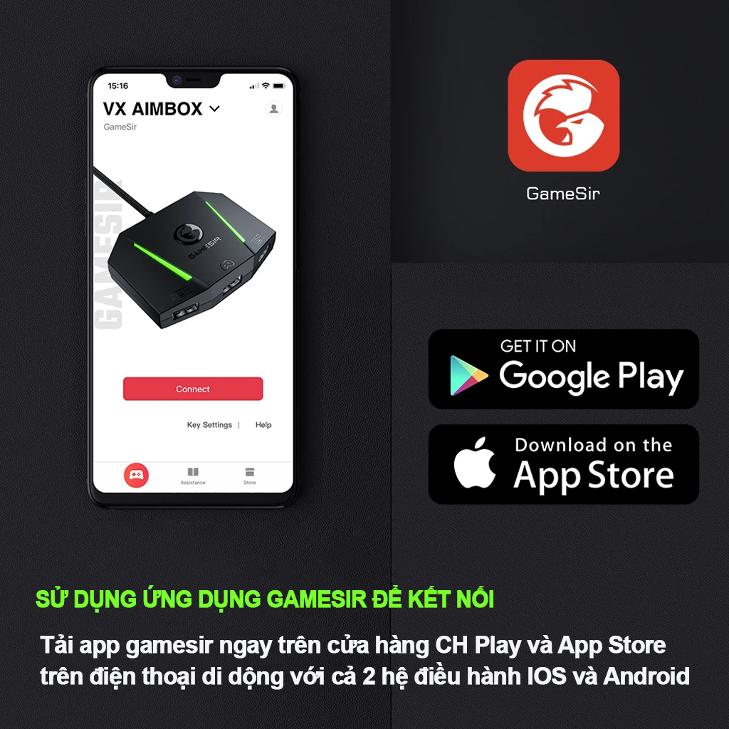 Bộ chuyển đổi GameSir VX AimBox thế hệ mới của bộ chuyển đổi bàn phím chuột có thể đảo ngược USB 2.0 - Hỗ trợ Console PS4/PS5/Xbox One/XboxX/S/Nintendo Switch  - Hàng nhập khẩu