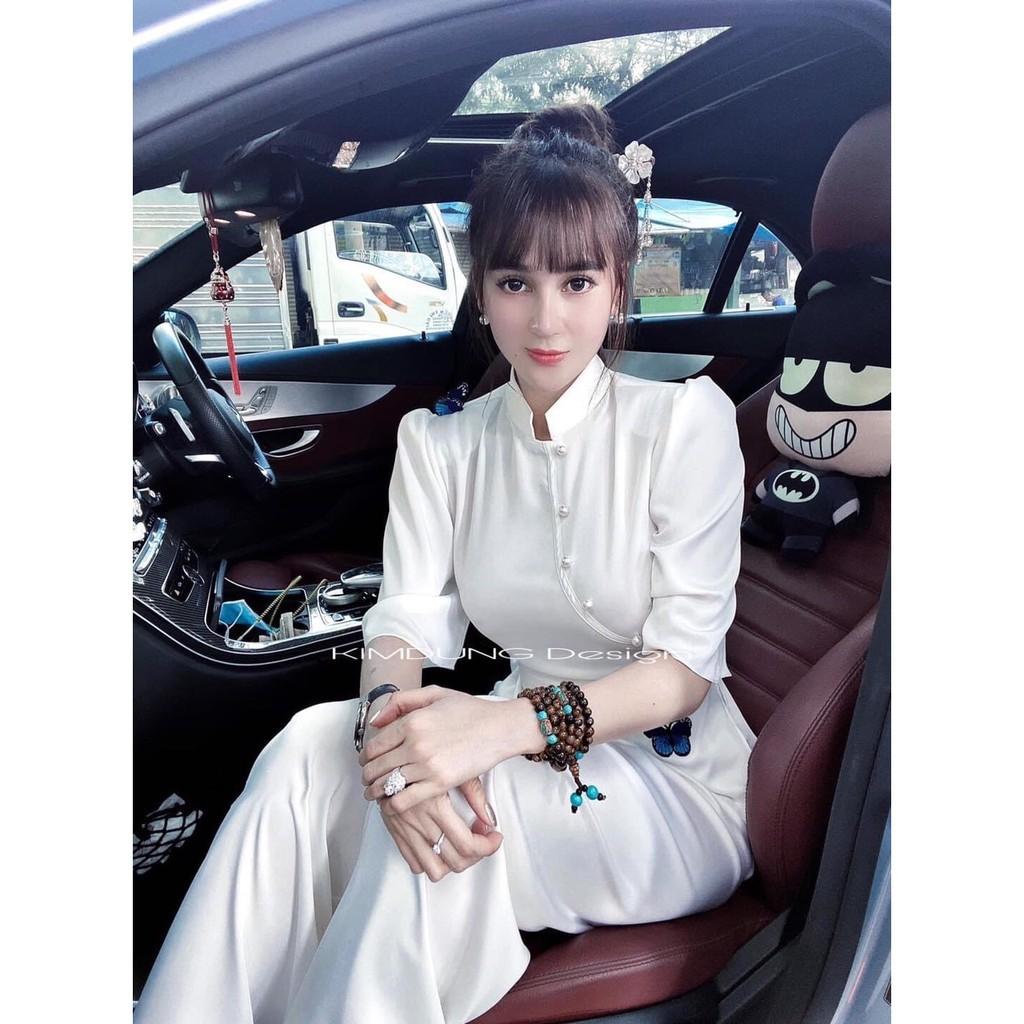 Đồ lam đi chùa cao cấp SJ16 kết cườm thêu bướm cực đẹp
