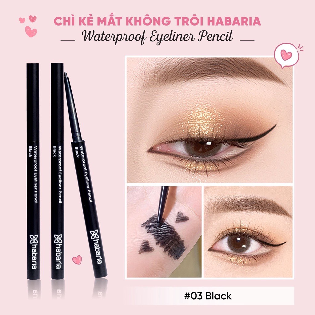 Chì kẻ mắt không trôi Habaria Waterproof Eyeliner Pencil