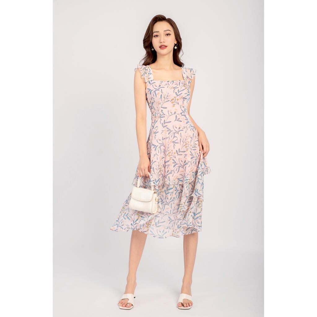 Đầm maxi, quai kẹp bèo, tùng bèo ba tầng MMOutfit DA0222421