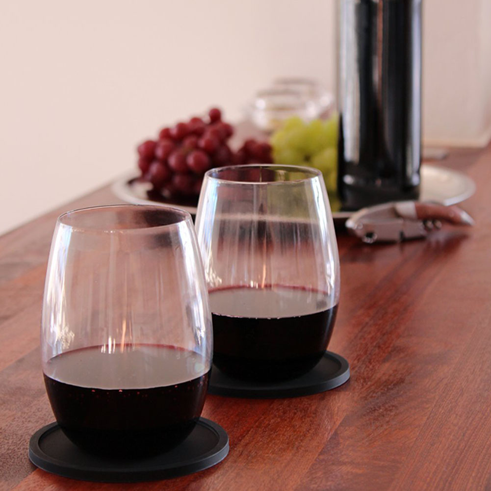 Miếng Lót Ly Silicone Tròn - Đen