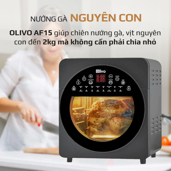 Nồi Chiên Không Dầu OLIVO AF15 Thương Hiệu Mỹ 16 Chức Năng Nấu, Dung Tích 16L Công Suất 2000W - Hàng Chính Hãng