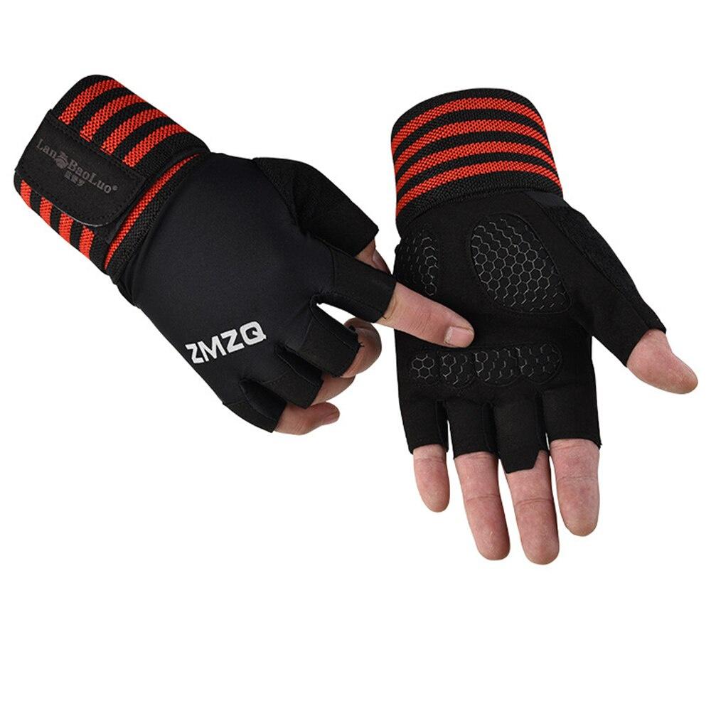 Half Finger Weight Lifting Gloves Heavyweight Dumbbell Horizontal Bar Exercise Wrist Training Fitness Gloves With Wristband