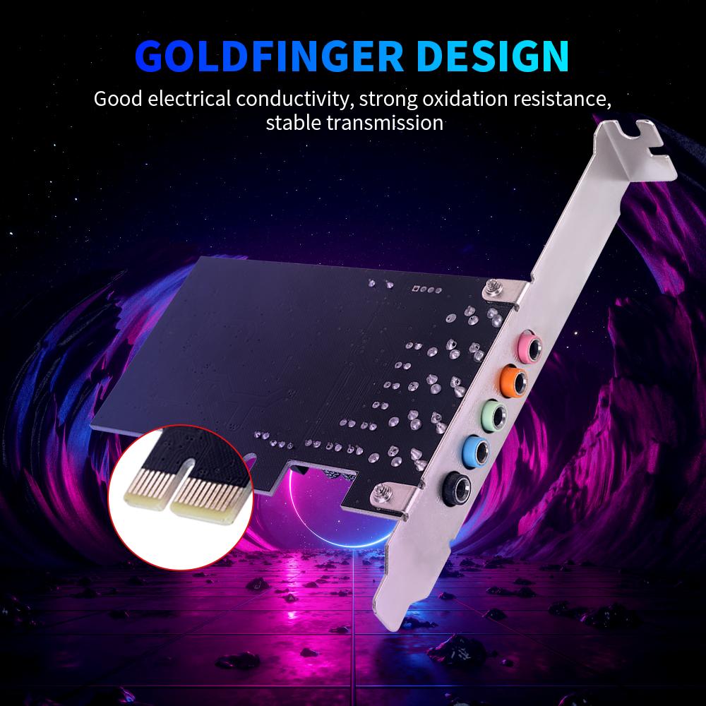Card âm thanh PCI-E CMI8738 5.1 cho máy tính để bàn Hỗ trợ âm thanh đầu ra âm thanh vòm 6