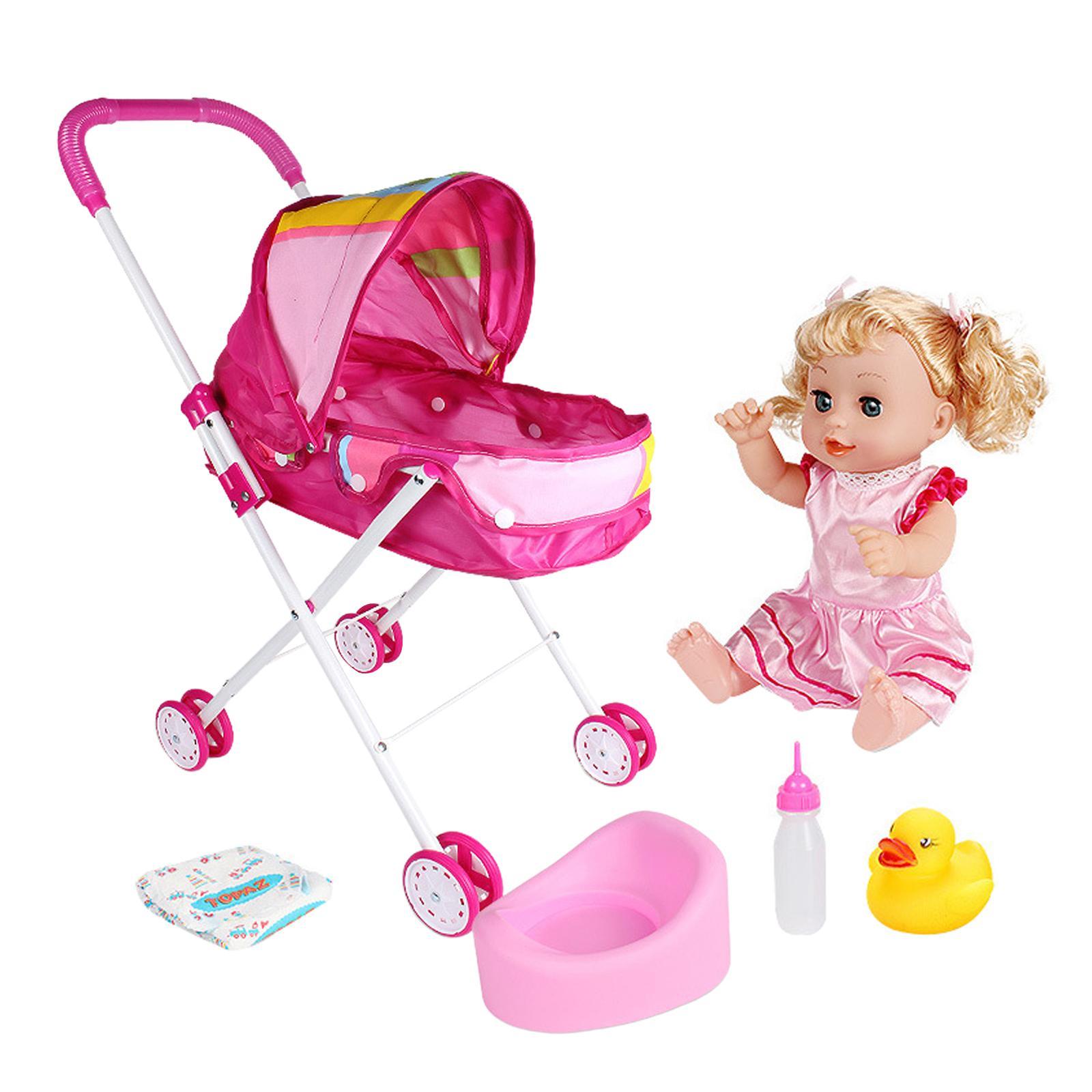 Baby Girl Doll Doll Carrier Kids Pretend Play Toy BJD Doll Dollhouse Decor