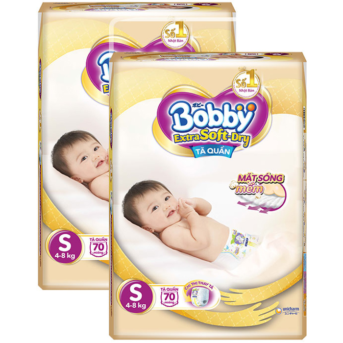 Tã Quần Cao Cấp Bobby Extra Soft Dry S70 (70 mếng) - Tặng 1 đồ bông Bobby Chan (Sưu tập 05 con Bobby Chan & Những người bạn)