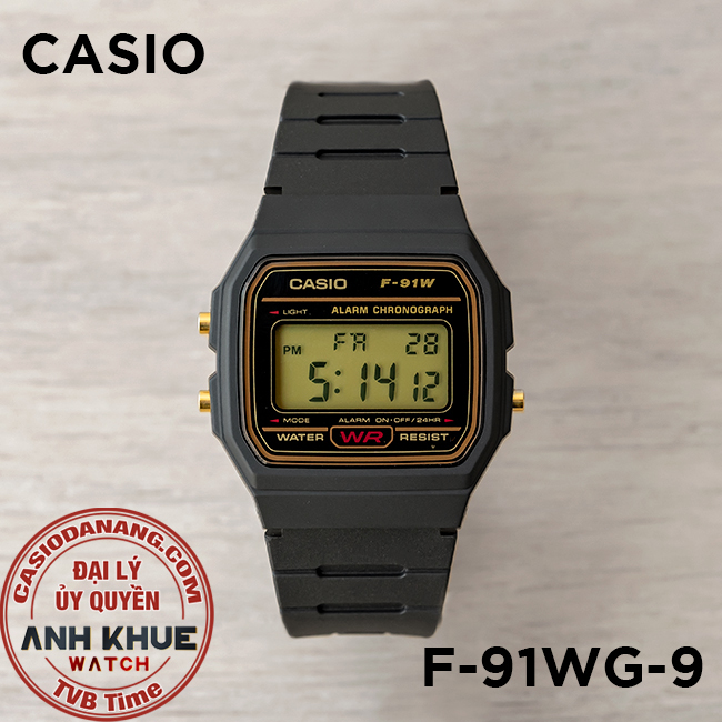 Đồng hồ nam dây nhựa Casio Standard chính hãng F-91WG-9QDF