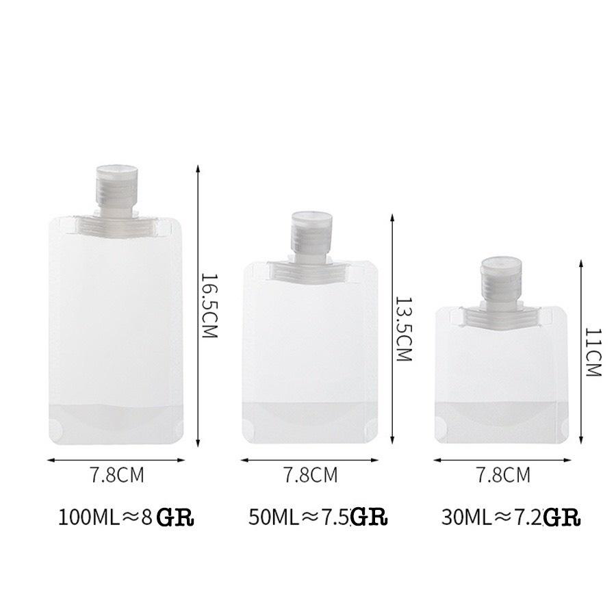 Túi Chiết Mỹ Phẩm Dầu Gội Sữa Tắm Đi Du Lịch - Dung Tích 30ml, 50ml, 100ml