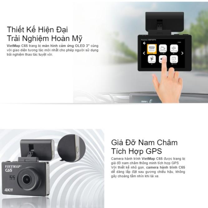 VIETMAP C65 - Camera Hành Trình Ô Tô Màn Hình Cảm Ứng+Thẻ 32GB - Hàng Chính Hãng