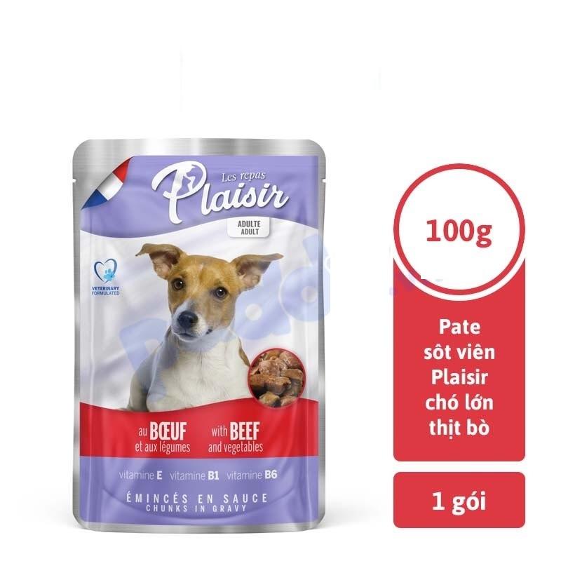 Pate PLAISIR Sốt Viên Dành Cho CHÓ Xuất Xứ Pháp Mùi Vị Thơm Ngon Bổ Dưỡng 100g