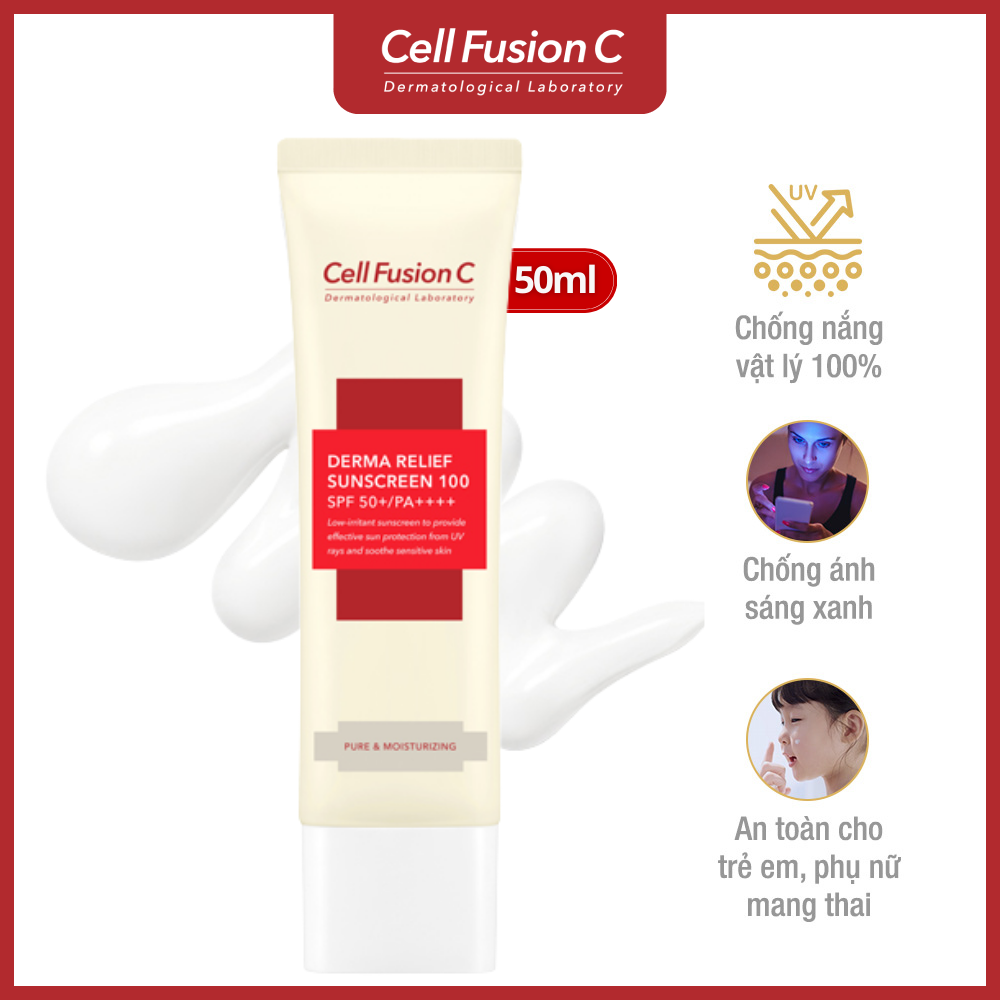 Kem Chống Nắng Cho Da Nhạy Cảm Cell Fusion C Derma Relief Suncreen 100 SPF 50+/PA++++ (50ml)