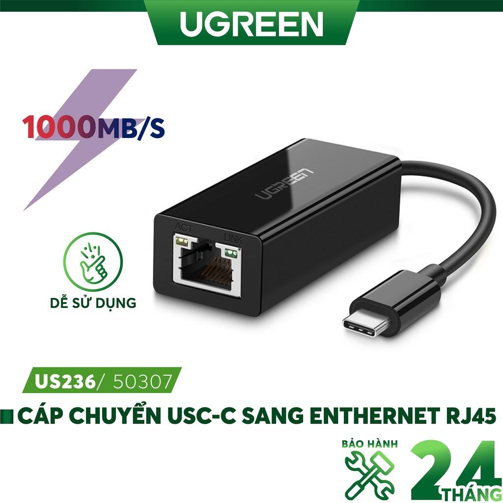 Cáp chuyển đổi USB type C sang đầu mạng Ethernet RJ45 Gigabit UGREEN 50307 - Hàng chính hãng