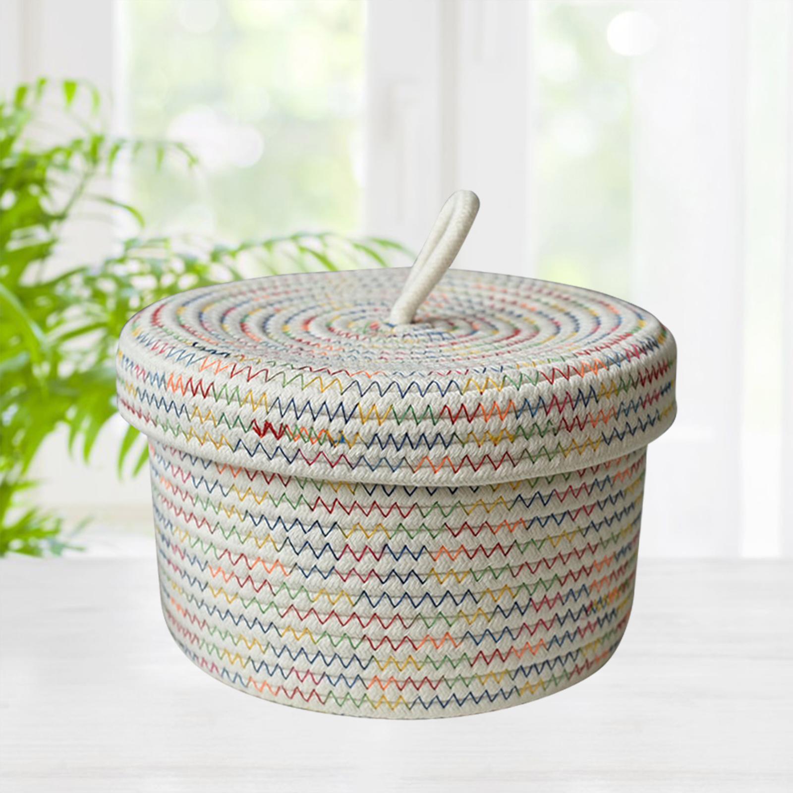 Storage Basket Bins, Shelf Baskets with Lids Organizing Gifts Toys Jewelry