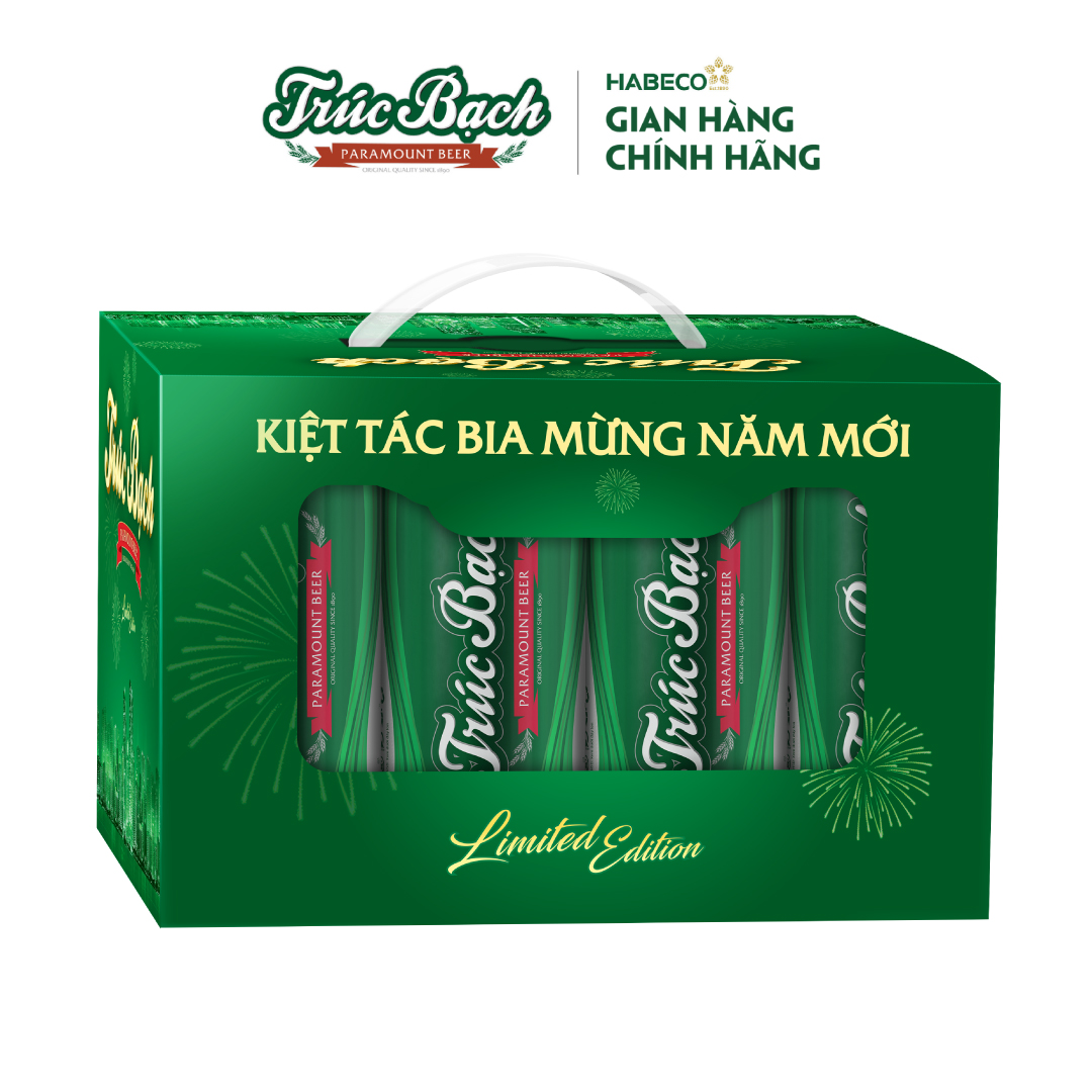 Bia Trúc Bạch - Thùng 12 lon 500ml - Phiên bản Tết