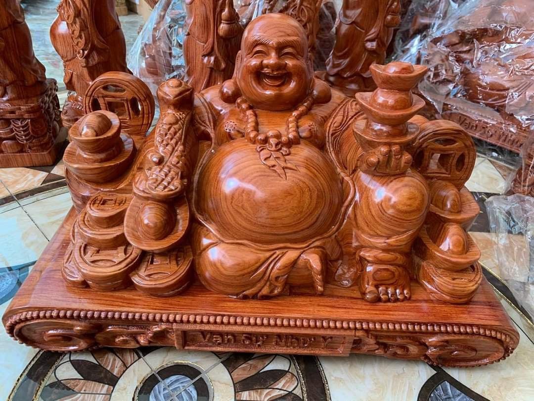 Tượng Phật Di lặc kim tiền ngang 40cm