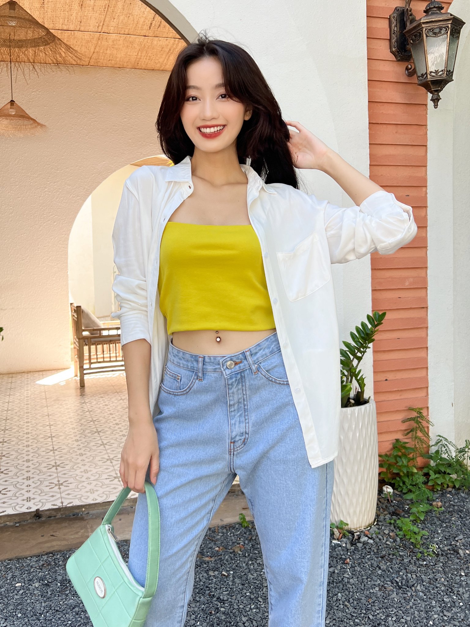 OLV - Quần High Waist Cropped Jeans