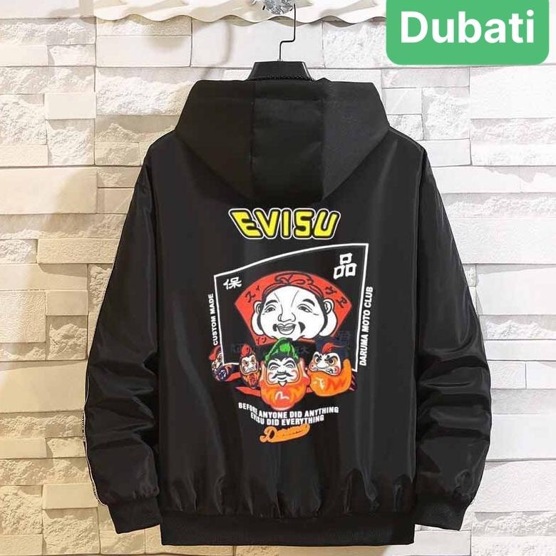 ÁO KHOÁC DÙ NHẸ BOMBER NAM NỮ EVISU ĐA NĂNG 2 LỚP CHỐNG NẮNG 2 TÚI CÓ DÂY KÉO CAO CẤP - DUBATI FASHION