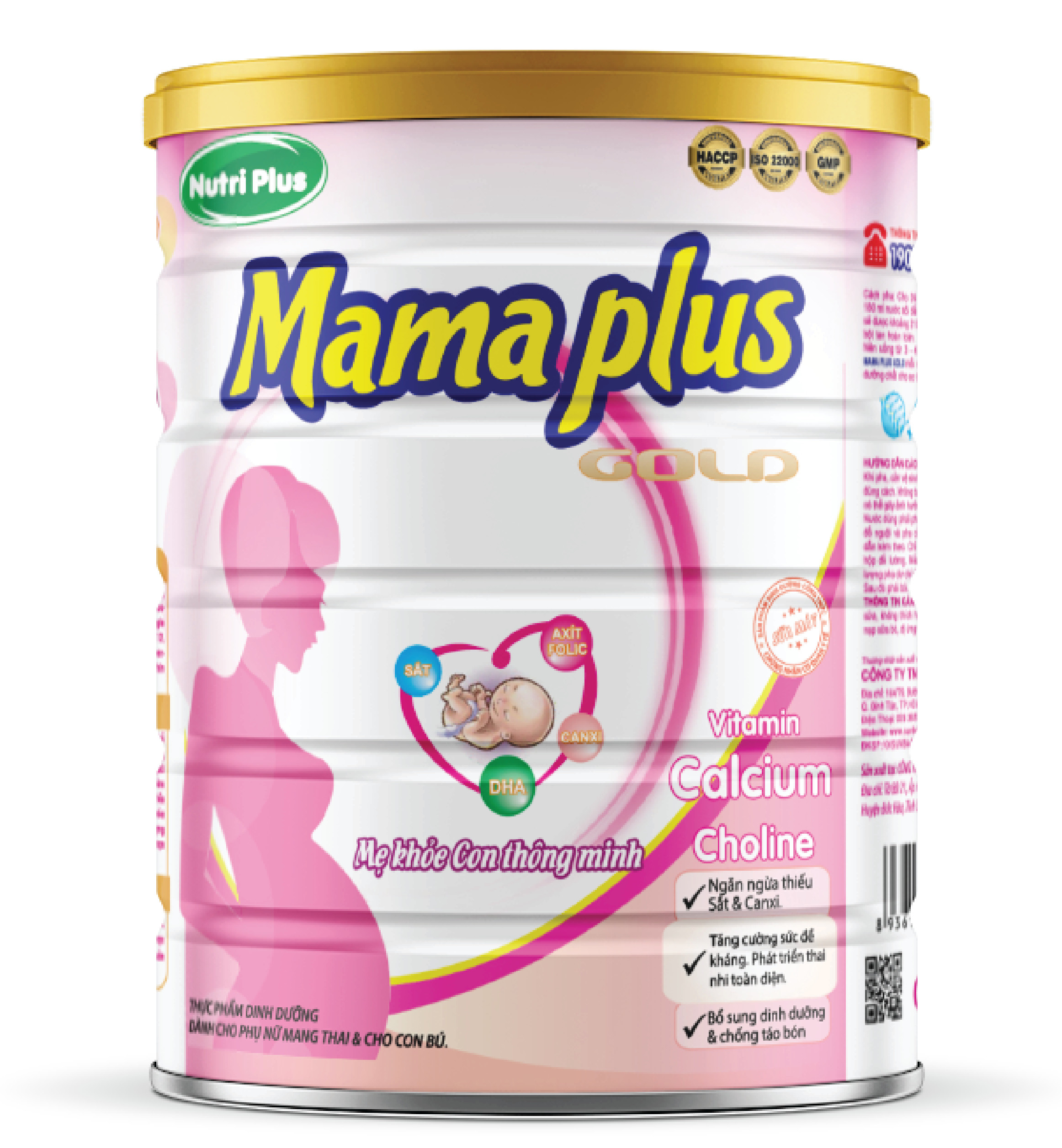 Sữa bầu MAMA PLUS dinh dưỡng cho mẹ bầu khỏe mạnh NUTRI PLUS gold- 900G