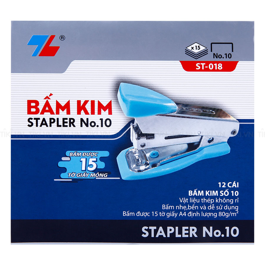 Hộp 12 Bấm Kim Số 10 Thiên Long ST - 018 (Màu Ngẫu Nhiên)