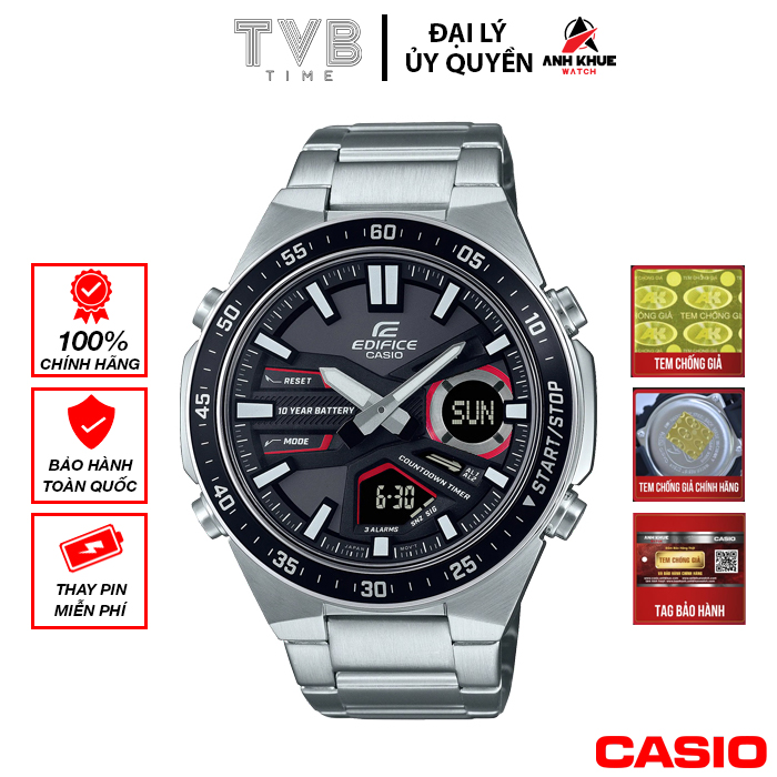 Đồng hồ nam dây kim loại Casio Edifice chính hãng Anh Khuê EFV-C110D-1A4VDF (46mm)