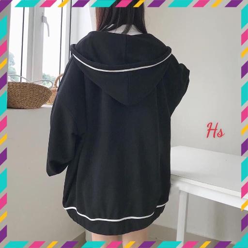 Áo Khoác Hoodie Nữ Khóa Kéo Tay Bồng Nỉ Có Mũ A82.G044