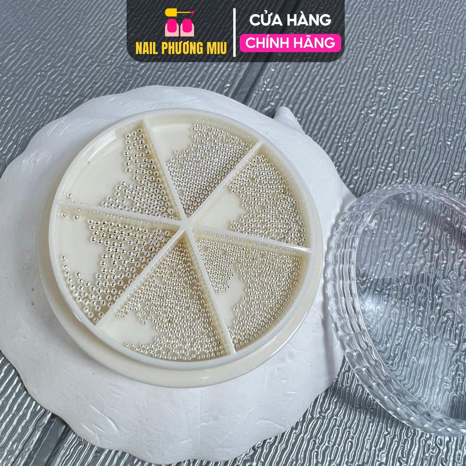 Khay Bi Kim Loại 6 Ngăn 6 Size Màu Trắng Bạc Đính Móng Làm Nail Phong Cách Hàn Quốc Không Gỉ Nữ Women