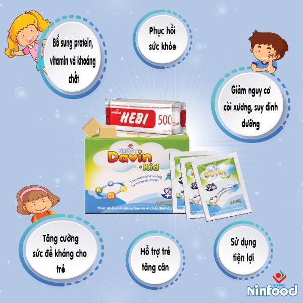 COMBO DavinKid và 10 Hebi không lo suy dinh dương - Viện dinh dưỡng quốc gia - Ninfood
