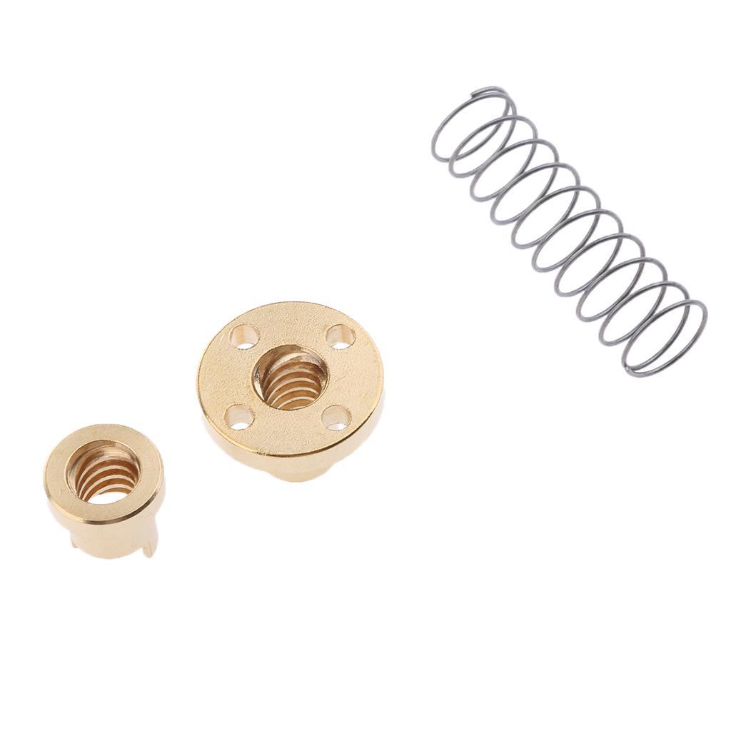 2x 8mm T8 Anti-Backlash Spring Loaded Nut Threaded Rod Screw