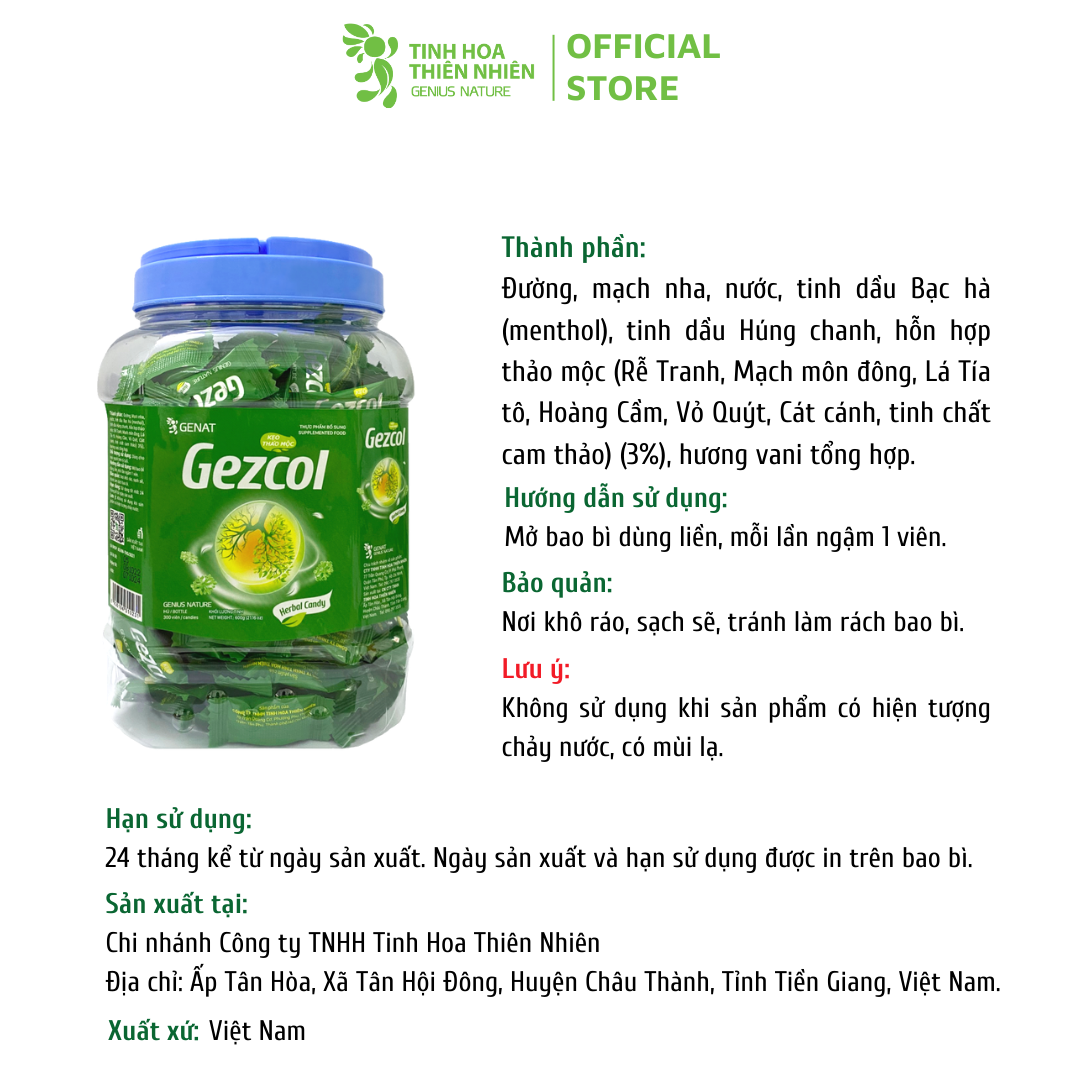 Kẹo thảo mộc Gezcol - Genat - Giao 2H HCM