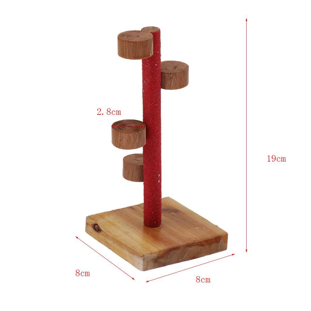 Natural Wood Pet Parrot Stand Toy Exercise Hamster Perches for Bird Cage