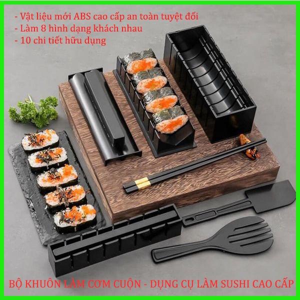 Bộ khuôn làm cơm cuộn , dụng cụ làm shushi cao cấp 10 món