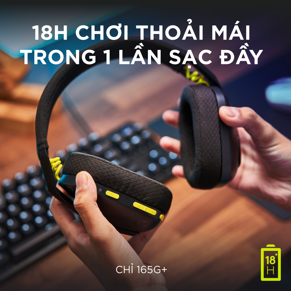 Tai nghe game không dây Bluetooth và Lighspeed Logitech G435 – Mic ảo tích hợp, nhẹ, tương thích PC, Điện thoại, PS4, PS5 -Hàng chính hãng