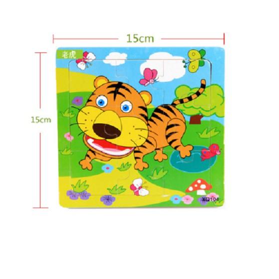 Đồ chơi tranh ghép gỗ 9 miếng hình động vật - giao thông cho bé