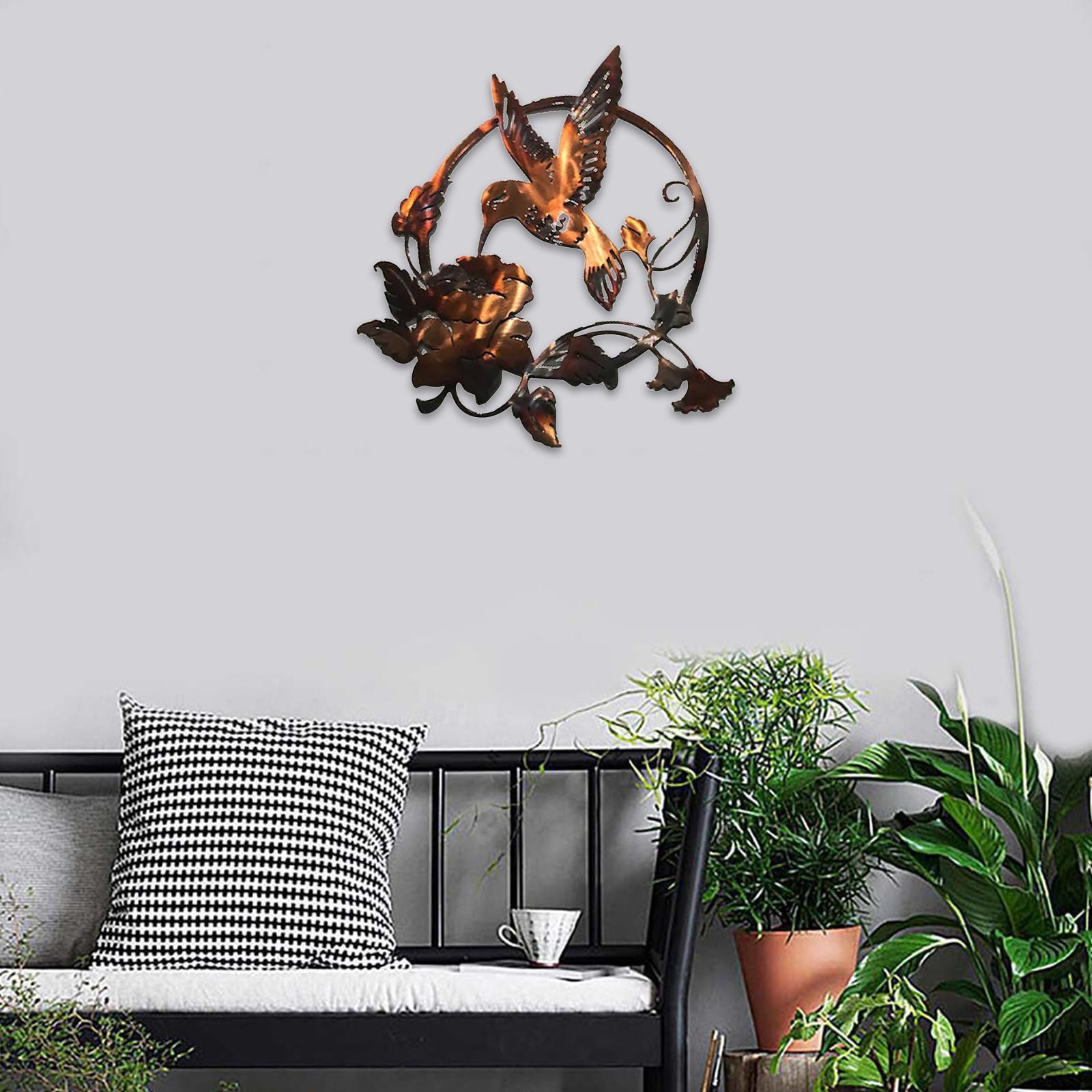 Bird Metal Wall Silhouette Wall Sculptures Garden Statues Outdoor Home