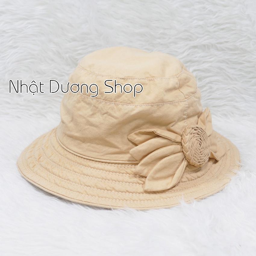 Nón Bo nữ vành rộng 7cm, hoa 8 cánh, nhị to - chất liệu vải cotton đẹp thích hợp cho chị em phụ nữ.