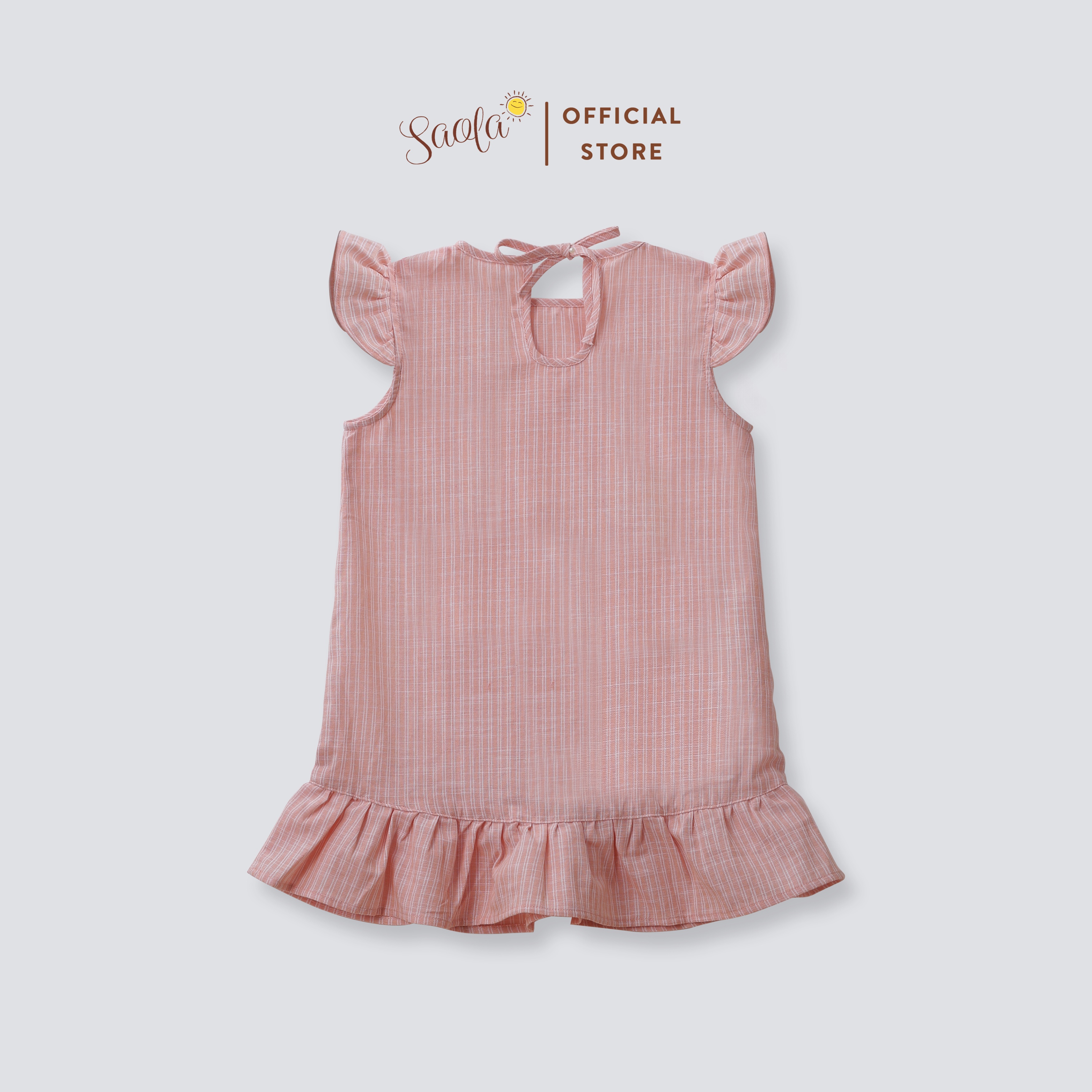 Váy Cổ Tròn Tay Bèo Cột Nơ Xinh Xắn Cho Bé Gái - NAOMI DRESS - DRL025 - SAOLA KIDS CLOTHING