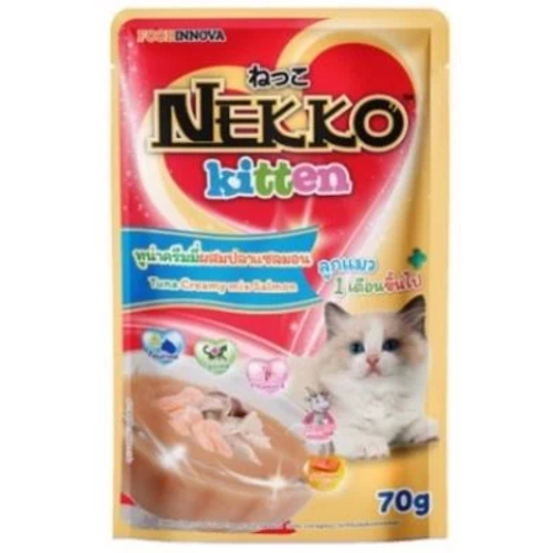 Pate Cho Mèo Nekko 70g, Pate Dạng Gói Cho Mèo, Pate Cho Mèo Thịt Thật Từ Cá Ngừ 28 Vị Hấp Dẫn