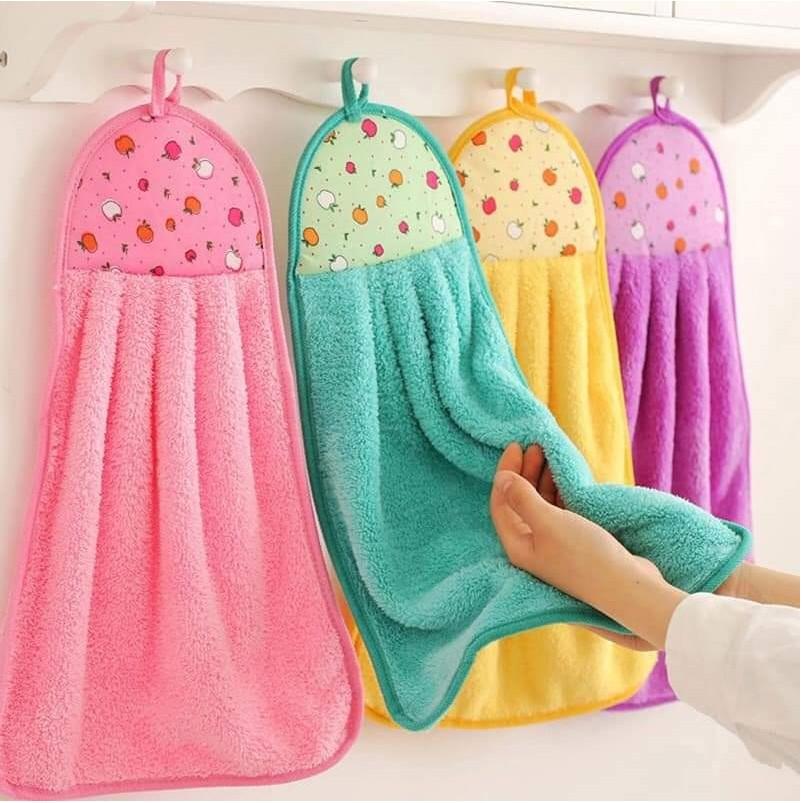 Combo 2 khăn lau tay, lau bát đĩa nhà bếp mềm mại thấm hút tiện dụng