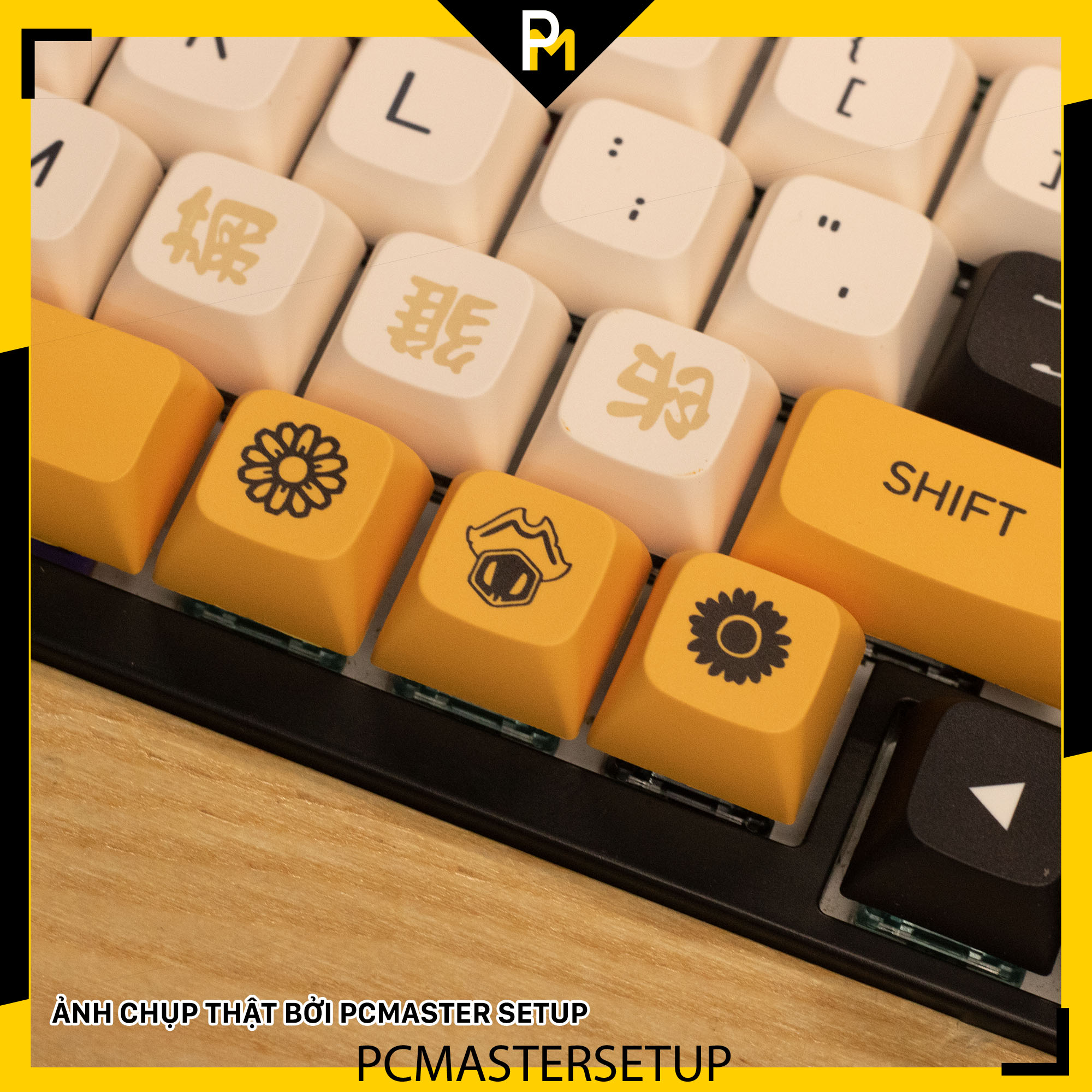 Keycap xda pbt Honeybee and milk cao 9.5mm nút cho bàn phím cơ 140 phím