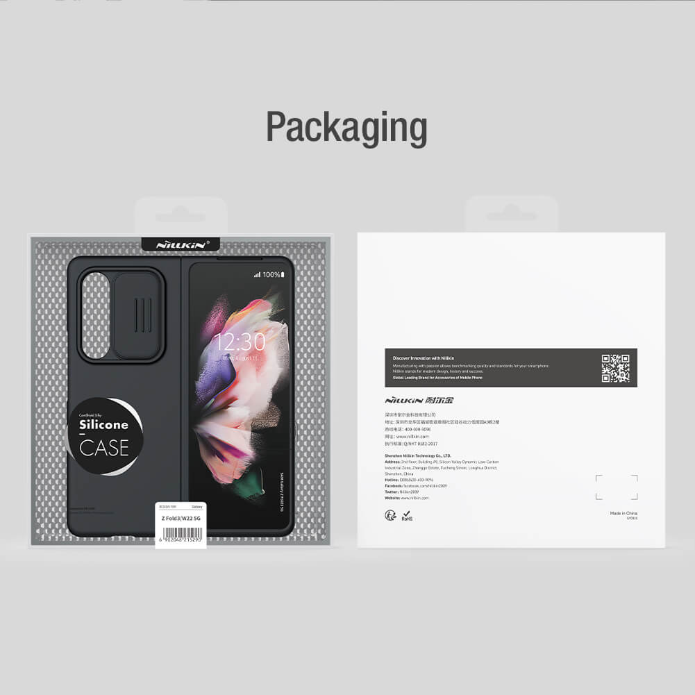 Ốp lưng chống sốc silicon cho Samsung Galaxy Z Fold 3 bảo vệ Camera hiệu Nillkin Camshield Silky Silicon Case (chống sốc cực tốt, chất liệu cao cấp, có khung và nắp đậy bảo vệ Camera) - hàng nhập khẩu 
