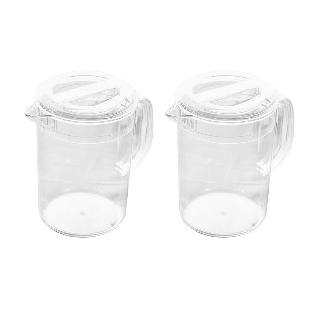 2x New Plastic Pitcher Beverage Container Kettle Carafe with Lid for Water Tea Milk