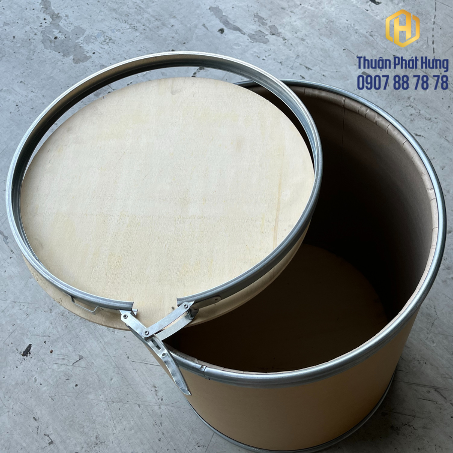 1 Thùng Giấy Tròn Các Tông Carton Fiber Drum 405x495mm Chứa Thực Phẩm Cà Phê Hạt Điều Tiêu Gạo Các Dạng Bột Phụ Gia