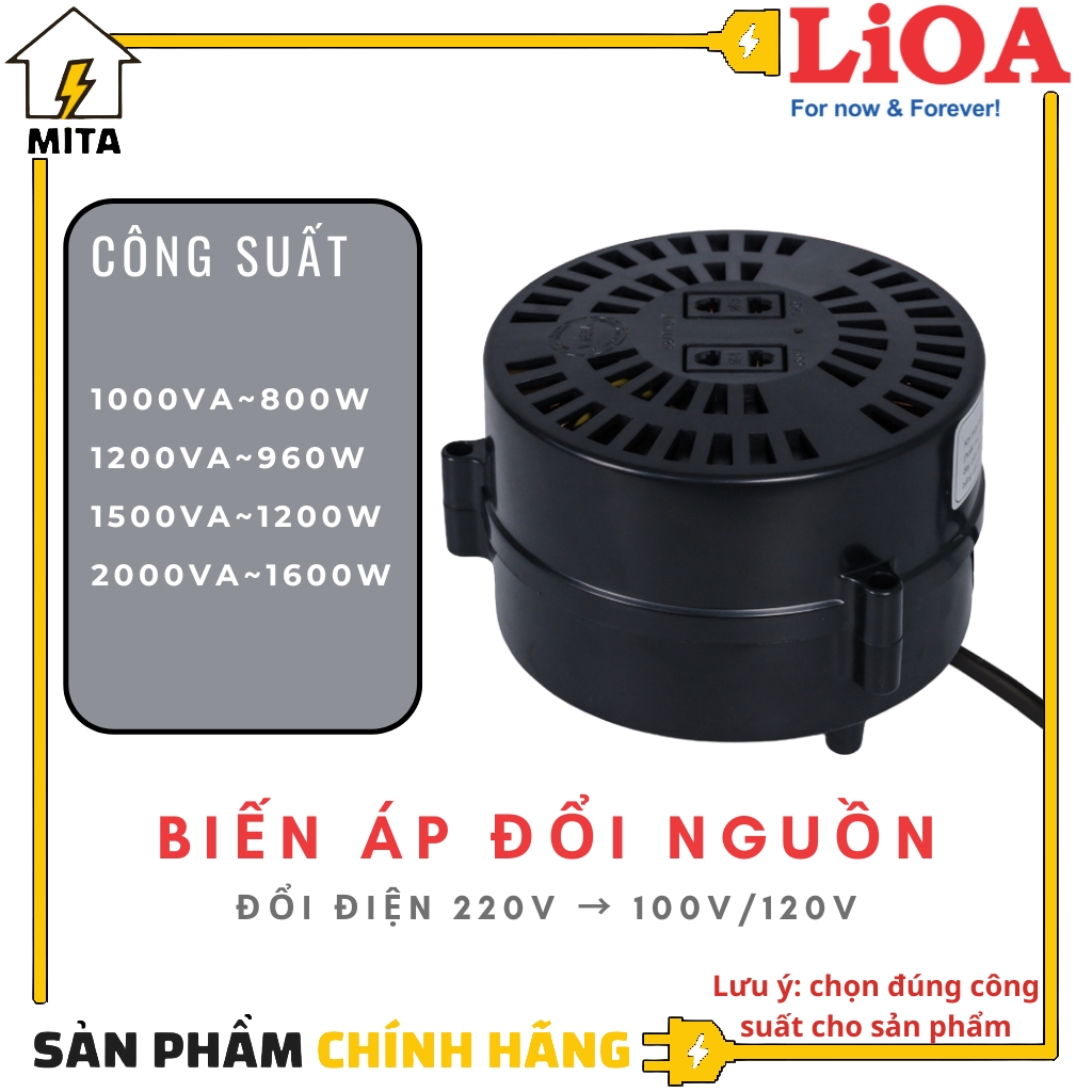 Biến Áp Đổi Nguồn Hạ Áp Lioa - Biến Áp Đổi Nguồn Lioa 1000120015002000Va Điện Vào 220V - Điện Ra 100120V - Mita - Biến Áp Đổi Nguồn 1000Va
