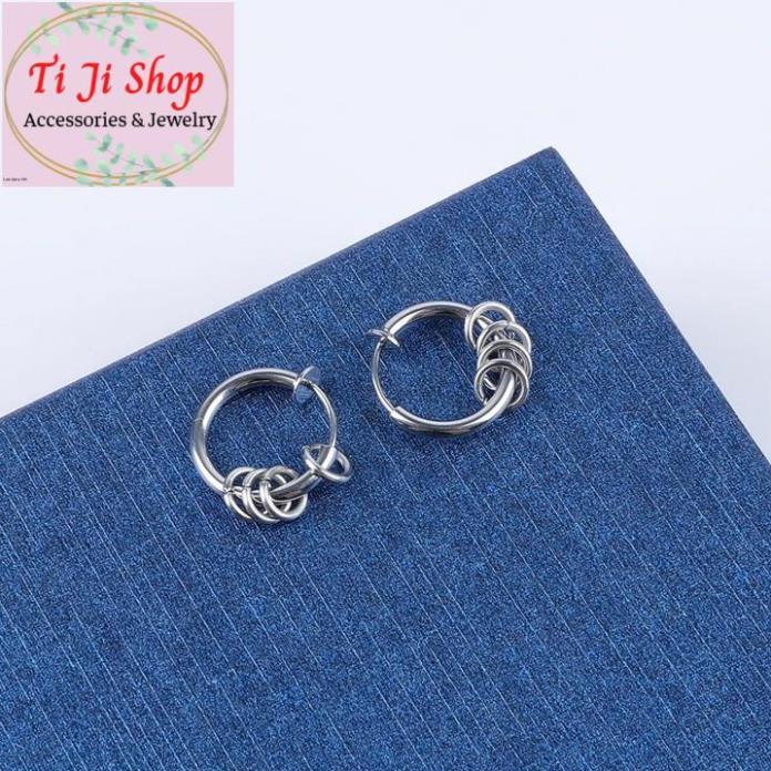 BÔNG TAI INOX KHOEN TRÒN THỜI TRANG KPOP đẹp, không đen, - số lượng  chiếc