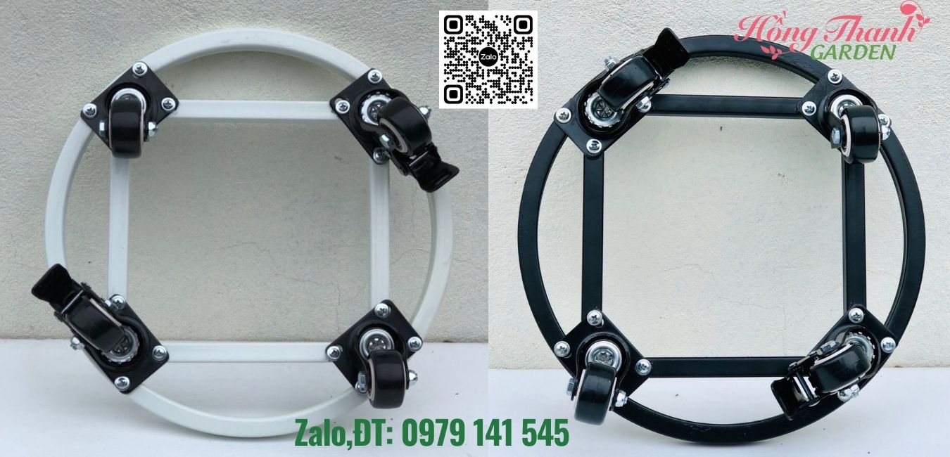 Đế Lót Chậu Có Bánh Xe ĐK40cm, Đế Chậu Thông Minh Cao Cấp HTG, Siêu Chắc Khỏe, Có Bánh Xe Di Chuyển, Có Chốt An Toàn, Chịu Lực Đến 200kg, Chất Liệu Hợp Kim Cao Cấp Sơn Tĩnh Điện