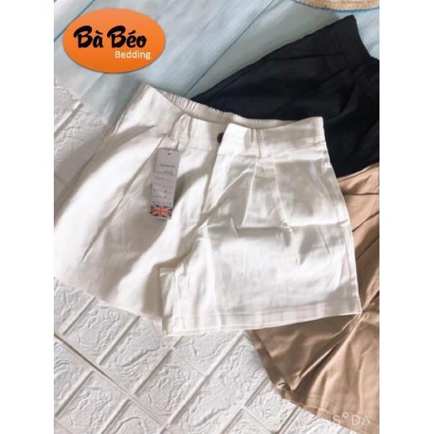 Quần short Kaki ống rộng cúc khoá chun lưng ảnh thật